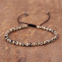 Bracelet en perles de pierre naturelle réglable 2x4mm fait à la main Yoga Stretch pierres précieuses tibétaines Bracelets de perles pour les femmes en gros