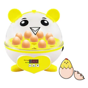 Mini incubadora de huevos de pájaro de pollo lindo y digital pequeña 9 huevos incubadora automática completa