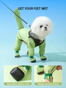 Chubasquero con capucha <span class=keywords><strong>de</strong></span> cuatro patas para mascotas Bunnyhi YF004 para perros pequeños, <span class=keywords><strong>mono</strong></span>, ropa impermeable, abrigo impermeable, ropa para perros, chubasquero - Product Image 2