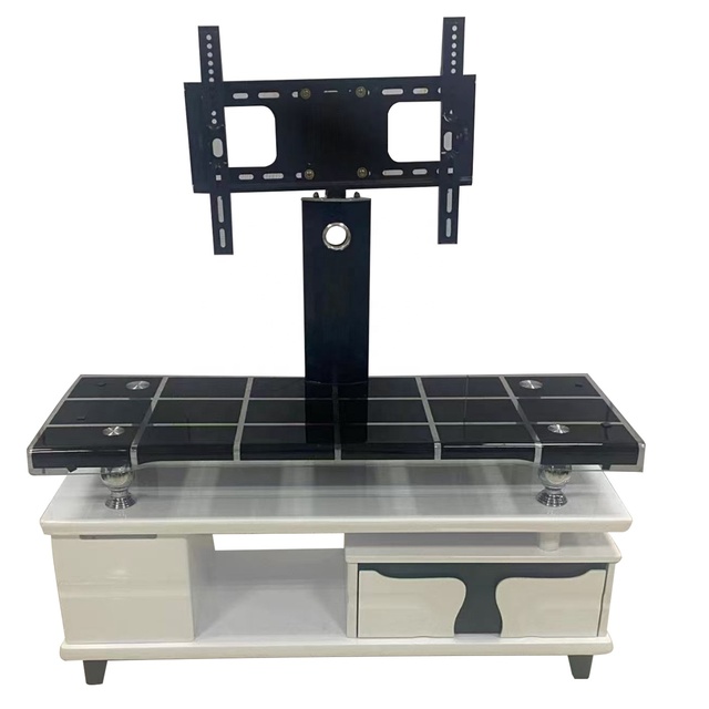 Modern Design Tempered Glass Height Adjustable Floor-Standing Living Room TV Stand Living Room Furniture