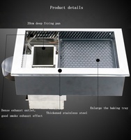 Yawei hot pot et barbecue grill table commerciale électrique frit string BBQ table