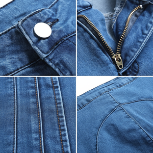 2025 pantalones vaqueros acampanados de cintura alta para mujer, pantalones vaqueros ajustados con Ajuste Recto, estilo de corte de bota, diseño transpirable - Product Image 1