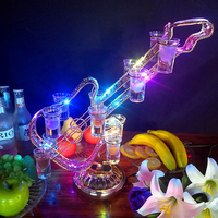 Présentoir de Service de lunettes de guitare éclairé en acrylique Rechargeable coloré, plateau de Service de verre à Shot VIP LED