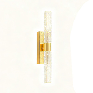 Lámpara de pared de cristal dorada con LED táctil regulable, diseño moderno para dormitorio, sala de estar, pasillo - Product Image 5