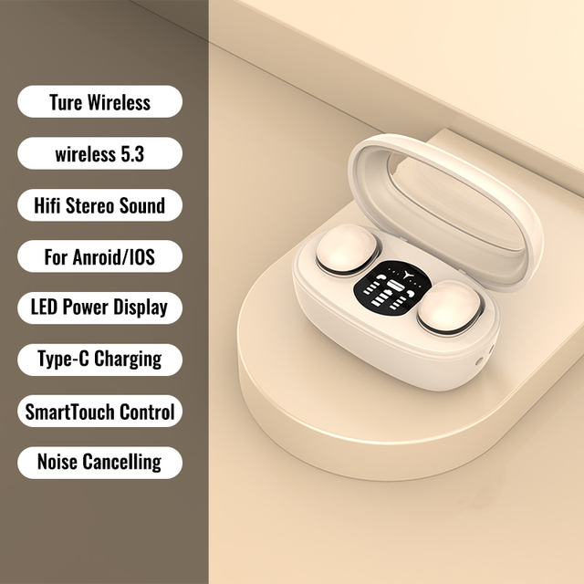 Mini13-s Wireless Gaming Headphones Invisible Sport Earbuds with BT Noise Reduction and Mic TWS Earphones Waterproof