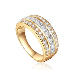 Wholesale CZ Stone Finger Women Jewelry 925 Sterling Silver Rings Cubic Zirconia Gold Plated Ring