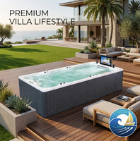 Piscine à contre-courant professionnelle sans fin 4800 mm H-5506 9,5 kW haute puissance avec LED et audio pour exercice, spa de nage moderne pour hôtels et villas