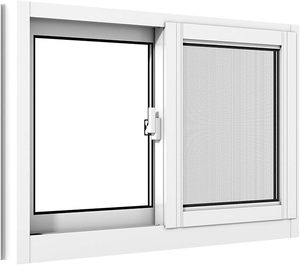 Zanzariera scorrevole in lega di alluminio per finestra, design orizzontale moderno, per seminterrato, garage, capanno, con doppio vetro, scorrevole facilmente - Product Image 1