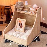 Niche champignon pour chien de parc Lit pour chat en bois massif Lit danois moderne pliable et imperméable pour petits chats et maltais