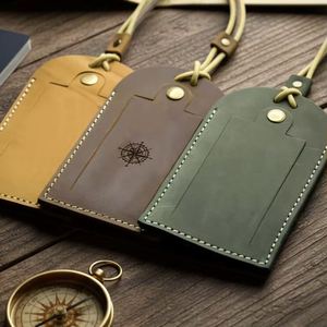 Modern PU Leather Embossed Luggage <b>Tag</b> Custom Monogram Engraved <b>Name</b> Initials Portable Wedding Favor Travel Gifts - Product Image 4
