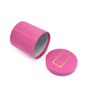 Оптовая продажа, элегантная цветная бархатная круглая сухая коробка для цветов, подарочные коробки в форме розы, Круглый цилиндрический упаковочный бархатный тюбик для цветов на День святого Валентина - Product Image 2