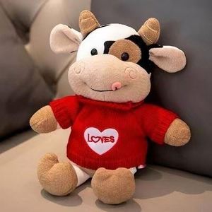 Cadeaux pour étudiants 2025 : Nouvelle peluche mignonne Vache <span class=keywords><strong>Hobbit</strong></span> tachetée, Poupée cadeau du zodiaque pour étudiants et étudiantes - Product Image 2