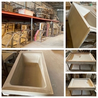 Baignoire de couple autoportante en acrylique moderne de l'usine Foshan Baignoire de trempage à surface solide de grande taille CUPC pour intérieur/hôtel