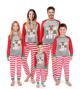 2023 Christmas Pajamas Red White Stripe Christmas Pyjamas Set Polyester Stripped Matching Christmas Pajamas For Couples And Kids