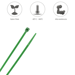 Attache-câble 100% nylon. Vert. 4,6 x 390 mm. Sachet de 100 unités - Product Image 4