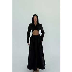 Ensemble deux pièces noir Veuve pour femme, longueur au-dessus du genou, taille XS, design assorti - Product Image 3