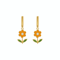 Anting-anting bunga Enamel Pendientes De Moda anting-anting bunga berlapis emas musim panas Set perhiasan anting-anting bunga untuk wanita