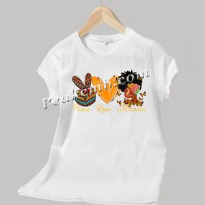 사용자 정의 T 셔츠 패션 블랙 아프리카 소녀 로고 그래픽 일반 티셔츠 대형 Tshirt 여자 - Product Image 4