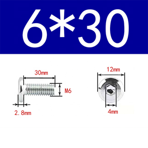 Tornillo de Cabeza Hexagonal M6 X 20 GR5, Acero con Óxido Negro, Diámetro de Cabeza de 12 mm, Lado Hexagonal de 4 mm con Tuercas para Fijación Industrial - Product Image 2