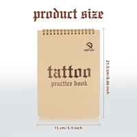 Carnet de pratique de tatouage transfrontalier nouveau style - Modèle TPS-07 DQFART Logo 10 feuilles 1mm d'épaisseur pré-encadré rose