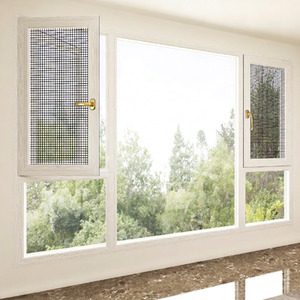 Ventana Abatible de Aluminio con Aislamiento Acústico, Doble Acristalamiento Templado, con Mosquitera Magnética, Precio Competitivo y Buena Calidad - Product Image 1