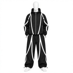 Quick Dry Zip up <b>Long</b> <b>Sleeve</b> Breathable Windbreaker Sets Custom Logo <b>Men</b> Street Wear <b>Top</b> Quality Set For <b>Men</b> - Product Image 1