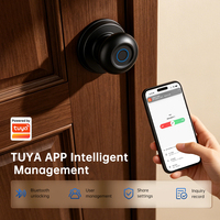 Serrure Intelligente pour Noyau de Serrure Classe C, Porte en Bois/Acier, Déverrouillage par Application, Empreinte Digitale, Clé et Carte Mémoire