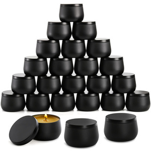 Boîtes en métal noir mat de 8 oz pour la fabrication de bougies, le stockage de collations, les fêtes, les mariages, les restaurants - Product Image 3