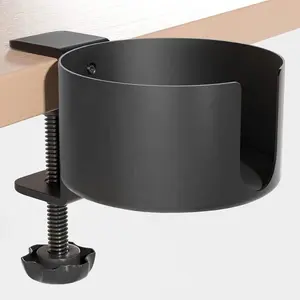 Desk Cup Holder Clamp Anti Spill Cup Holder for Desk or Table Sturdy Durable Desk Coffee Mugs Water Bottles Holder