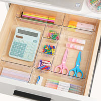Boîtes de rangement en plastique PS transparentes modernes et durables pour salle de bain et meuble-lavabo, organiseurs de tiroirs multifonctionnels pour la cuisine
