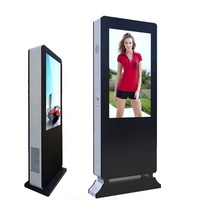 Kios pintar luar ruangan 65/75/86 inci layar peraga Digital Lcd layar peraga lantai antiair layar sentuh untuk periklanan