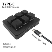 Clavier macro sans fil tri-mode MK623, 6 touches, BT 2.4G, clavier à touches de raccourci personnalisées pour le travail de bureau, la programmation, Type-C sans pilote