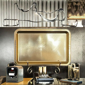 Bandeja de Servicio SUNYO Hecha a Mano de Latón Antiguo Estilo Art Deco de Guangdong para Decoración Festiva del Hogar y Diseño de Naturaleza Muerta - Product Image 3