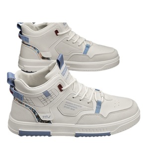 <span class=keywords><strong>Sneakers</strong></span> alte bianche, nere e blu all'ingrosso per uomo - Scarpe casual da passeggio con tomaia in PU - Product Image 4