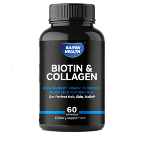 OEM Biotin & Kollagen Kapseln für Energie 2.500 µg Vitamin Biotin 60 Kapseln/Flasche 24 Monate Haltbarkeit - Product Image 4