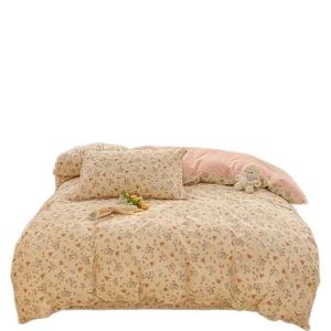 Venta de fábrica Ins Style 100% Funda nórdica de algodón puro Sábana Juego de cuatro piezas Sábana individual para dormitorio Juegos de fundas de edredón - Product Image 1