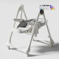 Chaise haute électrique pliable pour bébé, avec double plateau, dossier et hauteur réglables, fabrication OEM