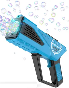 Bong bóng Máy Gun Maker bong bóng Blower máy đồ chơi trẻ em bong bóng với 8-lỗ Wands & LED ánh sáng cho trẻ em Đồ chơi ngoài trời