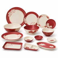 Service de vaisselle en mélamine avec assiettes en mélamine assorties et pièces de vaisselle en mélamine assorties