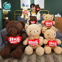Holding Love Heart Ted Bear Poupées en peluche Saint Valentin Hug Me Teddy Bear Jouets en peluche avec un coeur