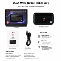 OLAX M100 10000mAh Power-Bank Routeur 4G LTE 300Mbps pour les voyages en plein air 2-en-1 USB Type-C 2.4G/5.8G SIM Hotspot WiFi portable