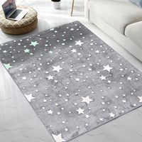 Grand tapis lumineux dans le noir avec de grands étoiles pour chambre d'enfant, chambre de bébé et salon, taille 5'x6'