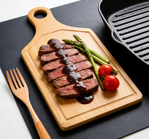 Tabla de Servir de Bambú Ahorradora de Espacio con Orificio para Colgar, Bandeja Multiusos para Alimentos, para Cafetería, Pastelería, Almacenamiento y Exhibición en <span class=keywords><strong>Mesa</strong></span> - Product Image 4