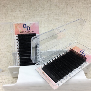 Dragon Matte Dark Black 3D volumen bandejas de pestañas Extensiones Cachemira 6-25mm 03.05.07 Coreano PBT Fibra Lash Extension Supplies - Product Image 6