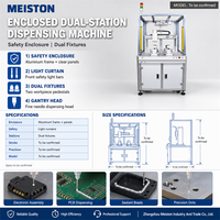 Machine de distribution de haute précision à double station fermée, avec cadre en aluminium, rideau lumineux, porte-à-bascule et tête d'aiguille, garantie 1 an