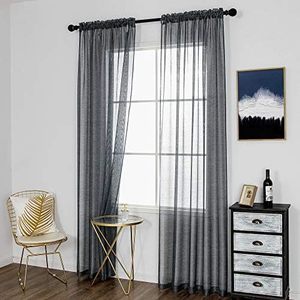XinLan Breathable Transparent Voile Drapes, Modern Window Curtains for <strong>Bedroom</strong> - Product Image 6