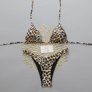 Foreign Trade Sexy Triangle Swimsuit Polka Dot Printed Two-<b>Piece</b> <b>Bikini</b> Briefs Cross-Border Plus Size - Product Image 5