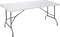 Table pliante en plastique avec cadre métallique, portable, pour intérieur et extérieur, robuste, pour jeux, puzzles, loisirs créatifs, pique-nique, camping, repas, fêtes