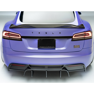 Pour <span class=keywords><strong>Tesla</strong></span> modèle <span class=keywords><strong>S</strong></span> Plaid <span class=keywords><strong>2023</strong></span> 2024 2025 V Style Kit de carbone sec aileron arrière aile arrière - Product Image 5