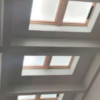 Puits de lumière en bois isolé avec revêtement en aluminium, cadre en bois naturel avec protection en alliage d'aluminium, fenêtre d'éclairage naturel pour villa, grenier